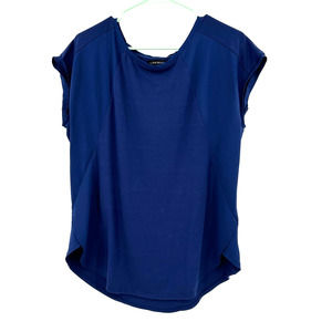 Lane Bryant size 10/12 blue short sleeve blouse top shirt‎